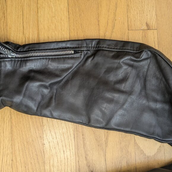 Vintage Brooks Black Leather Cafe Motorcycle Jacket Size 42 With Winter Liner - Picture 5 of 16